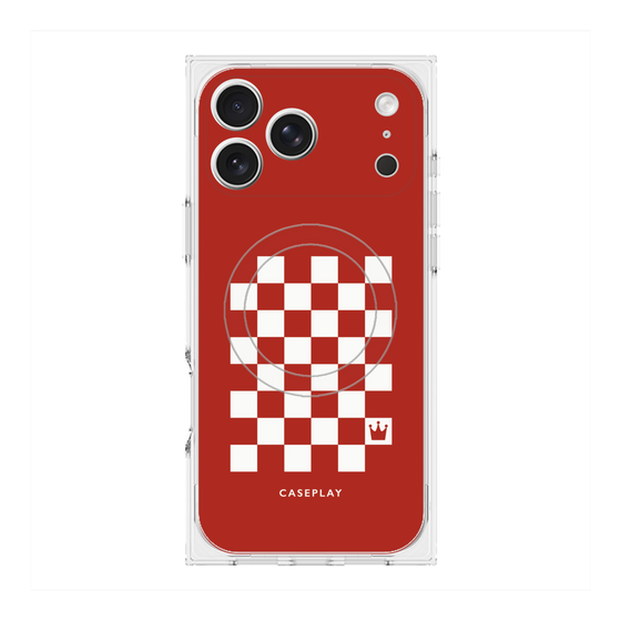 Premium Square Case with MagSafe［ Racing Checkered Flag Red ］