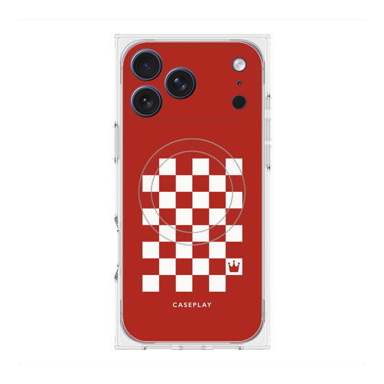 Premium Square Case with MagSafe［ Racing Checkered Flag Red ］