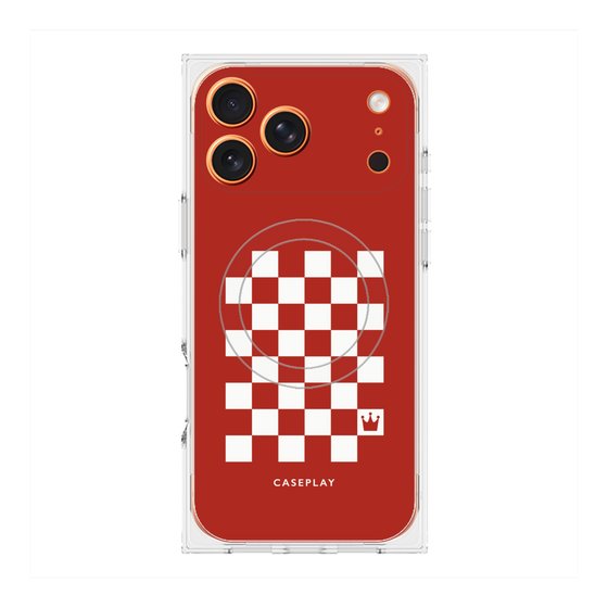 Premium Square Case with MagSafe［ Racing Checkered Flag Red ］