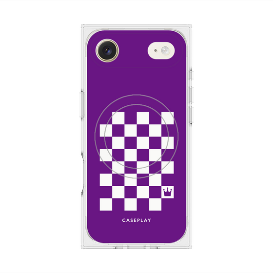 Premium Square Case with MagSafe［ Racing Checkered Flag Purple ］