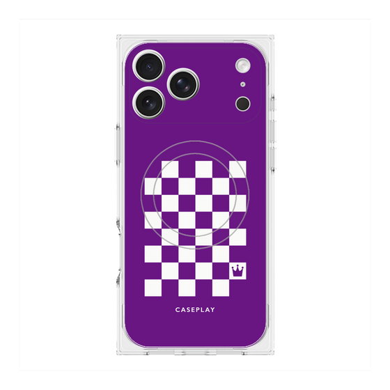 Premium Square Case with MagSafe［ Racing Checkered Flag Purple ］