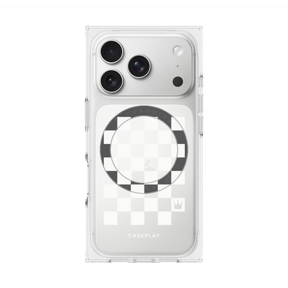 Premium Square Case with MagSafe［ Racing Checkered Flag White ］