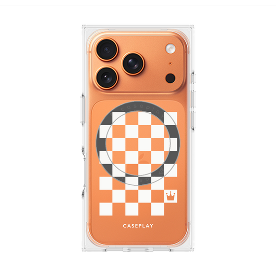 Premium Square Case with MagSafe［ Racing Checkered Flag White ］