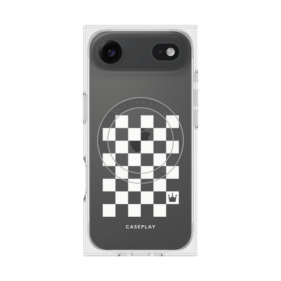 Premium Square Case with MagSafe［ Racing Checkered Flag White ］