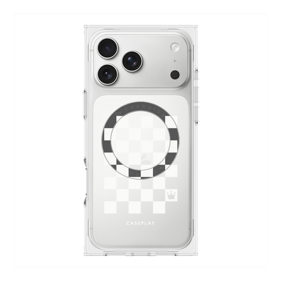 Premium Square Case with MagSafe［ Racing Checkered Flag White ］