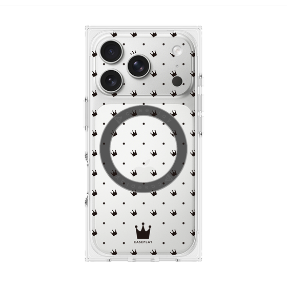 Premium Square Case with MagSafe［ Small Stripe - Red × Black ］