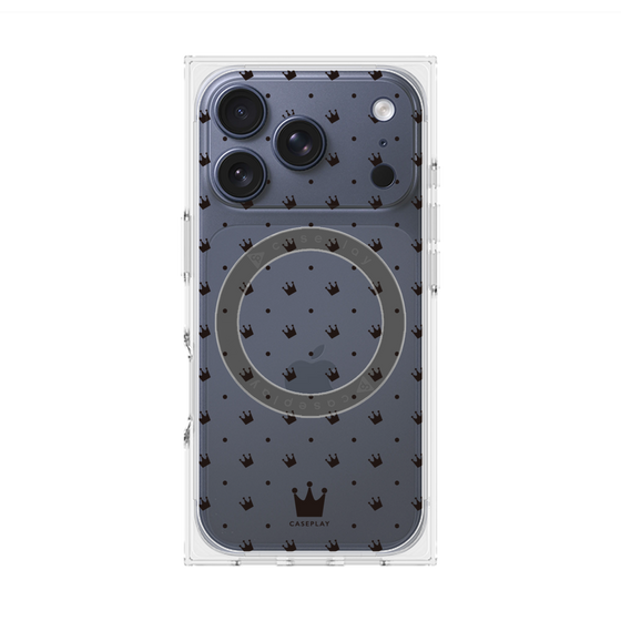 Premium Square Case with MagSafe［ Small Stripe - Red × Black ］