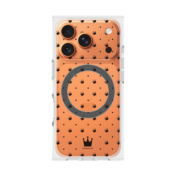 Premium Square Case with MagSafe［ Small Stripe - Red × Black ］