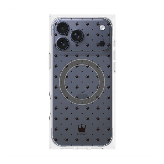 Premium Square Case with MagSafe［ Small Stripe - Red × Black ］