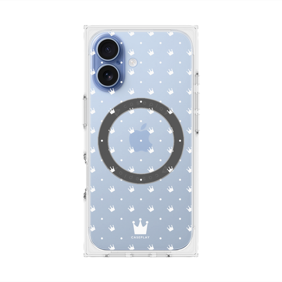 Premium Square Case with MagSafe［ CASEPLAY Crown Dots White ］