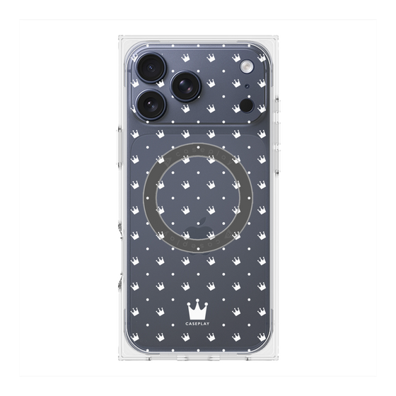Premium Square Case with MagSafe［ CASEPLAY Crown Dots White ］