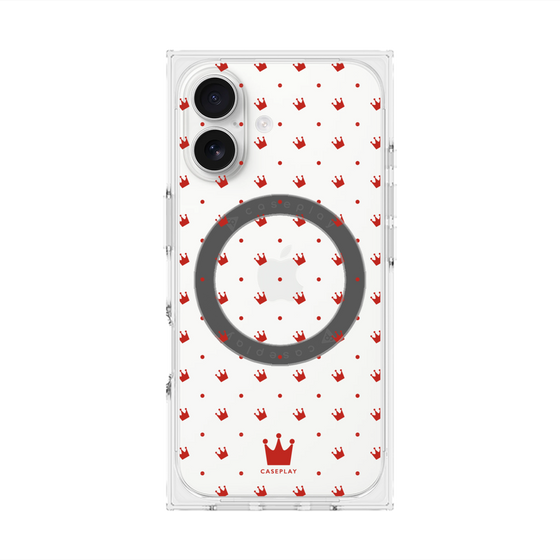 Premium Square Case with MagSafe［ CASEPLAY Crown Dots Red ］