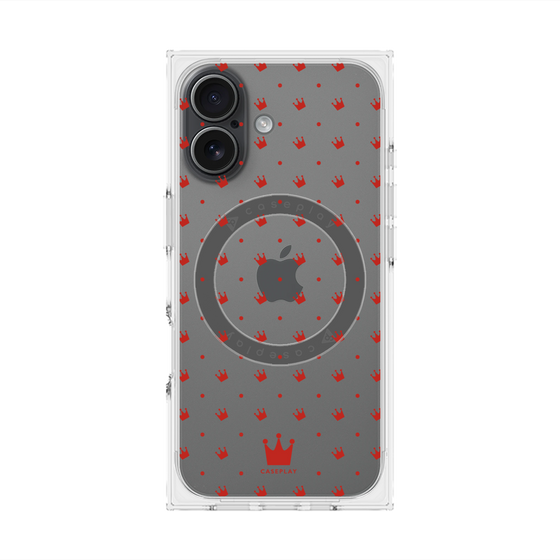 Premium Square Case with MagSafe［ CASEPLAY Crown Dots Red ］