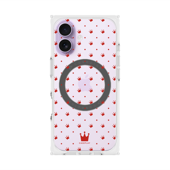 Premium Square Case with MagSafe［ CASEPLAY Crown Dots Red ］