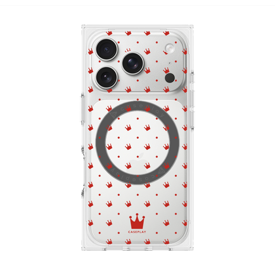 Premium Square Case with MagSafe［ CASEPLAY Crown Dots Red ］