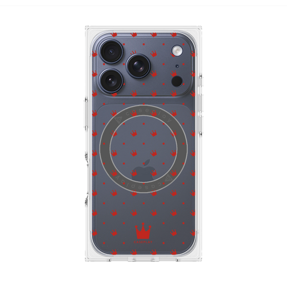 Premium Square Case with MagSafe［ CASEPLAY Crown Dots Red ］