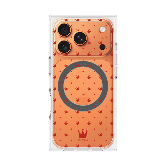 Premium Square Case with MagSafe［ CASEPLAY Crown Dots Red ］
