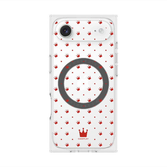 Premium Square Case with MagSafe［ CASEPLAY Crown Dots Red ］