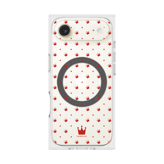 Premium Square Case with MagSafe［ CASEPLAY Crown Dots Red ］