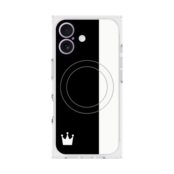 Premium Square Case with MagSafe［ CASEPLAY Bi-Colors Black & White ］