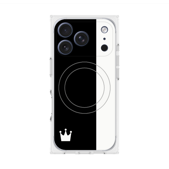 Premium Square Case with MagSafe［ CASEPLAY Bi-Colors Black & White ］