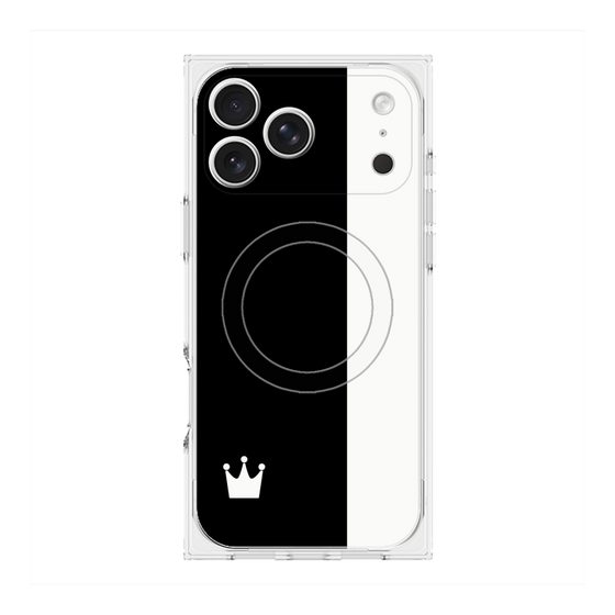 Premium Square Case with MagSafe［ CASEPLAY Bi-Colors Black & White ］