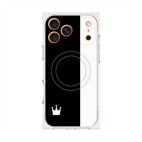 Premium Square Case with MagSafe［ CASEPLAY Bi-Colors Black & White ］