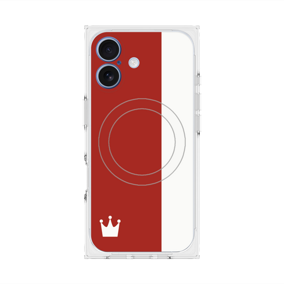 Premium Square Case with MagSafe［ CASEPLAY Bi-Colors Red & White ］