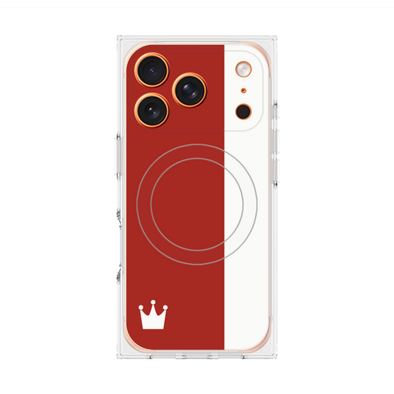 Premium Square Case with MagSafe［ CASEPLAY Bi-Colors Red & White ］