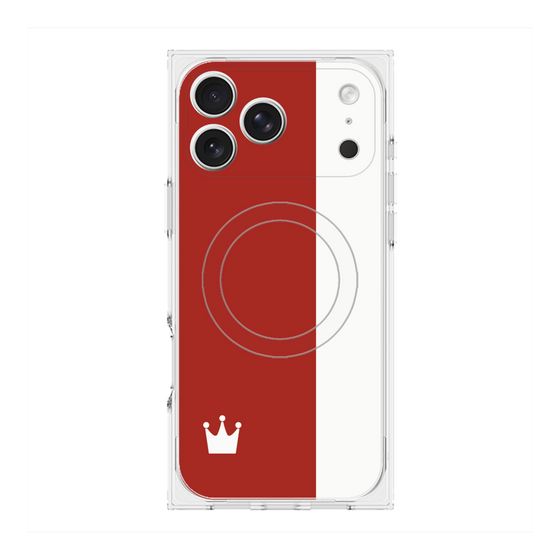 Premium Square Case with MagSafe［ CASEPLAY Bi-Colors Red & White ］