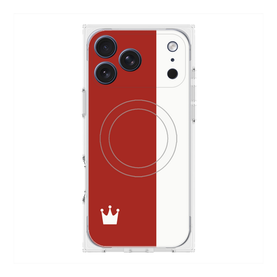 Premium Square Case with MagSafe［ CASEPLAY Bi-Colors Red & White ］