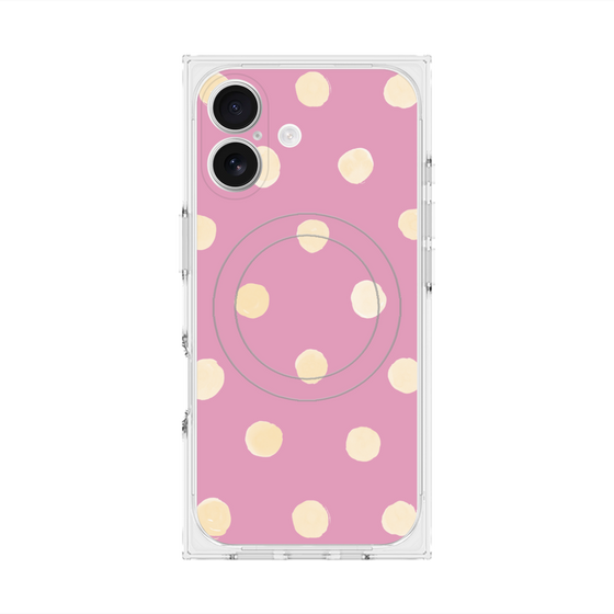 Premium Square Case with MagSafe［ Watercolor Dots Retro Color - Pink ］