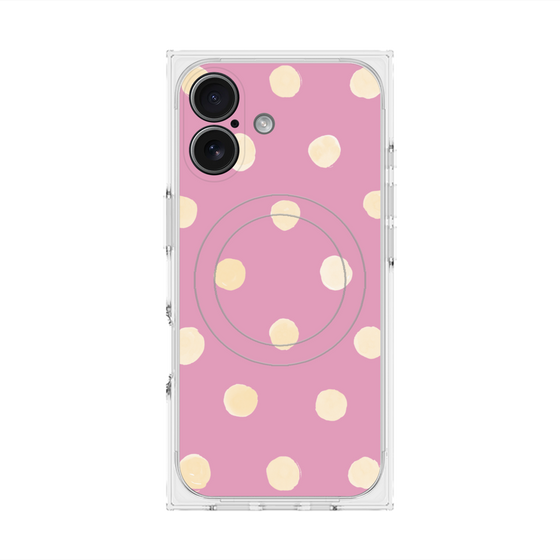 Premium Square Case with MagSafe［ Watercolor Dots Retro Color - Pink ］