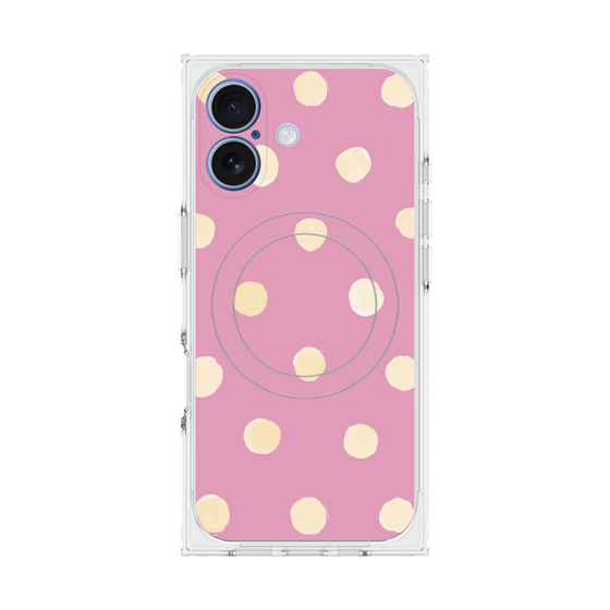 Premium Square Case with MagSafe［ Watercolor Dots Retro Color - Pink ］