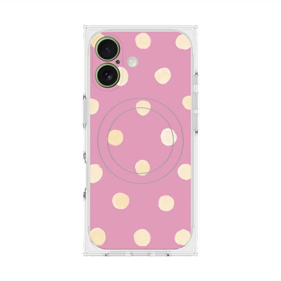 Premium Square Case with MagSafe［ Watercolor Dots Retro Color - Pink ］