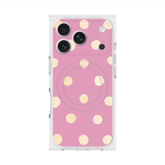 Premium Square Case with MagSafe［ Watercolor Dots Retro Color - Pink ］