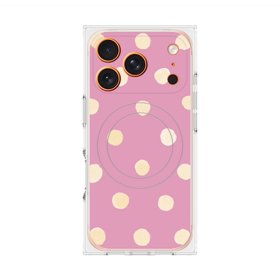 Premium Square Case with MagSafe［ Watercolor Dots Retro Color - Pink ］