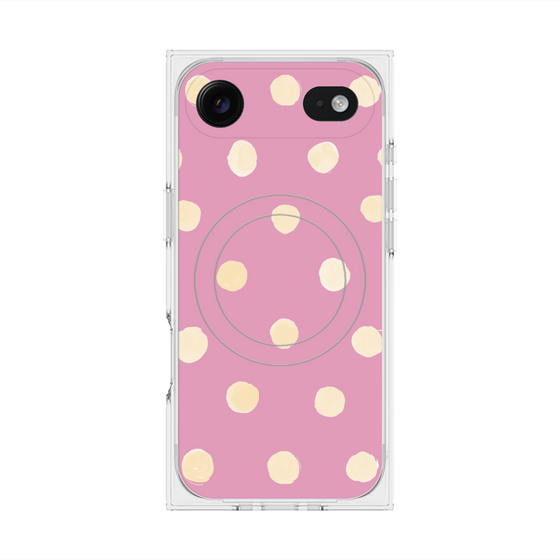 Premium Square Case with MagSafe［ Watercolor Dots Retro Color - Pink ］