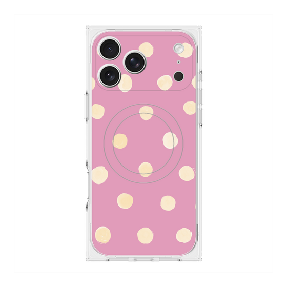 Premium Square Case with MagSafe［ Watercolor Dots Retro Color - Pink ］