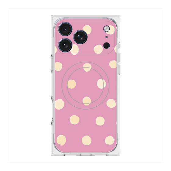 Premium Square Case with MagSafe［ Watercolor Dots Retro Color - Pink ］