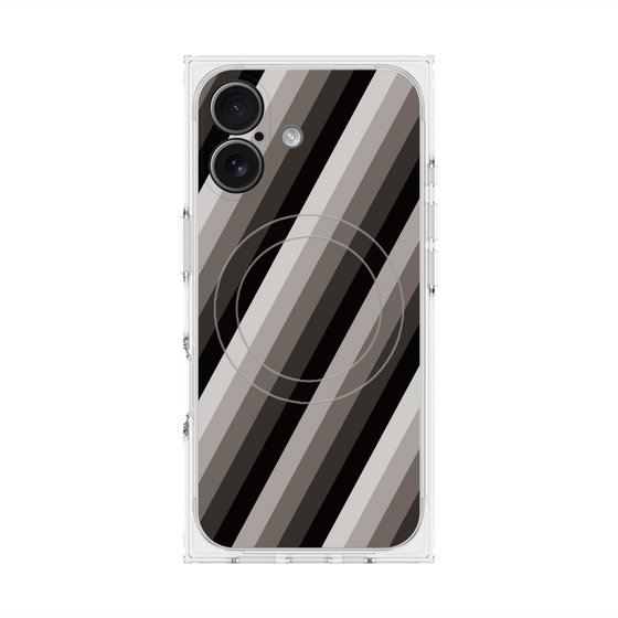 Premium Square Case with MagSafe［ Middle Stripe - Black ］