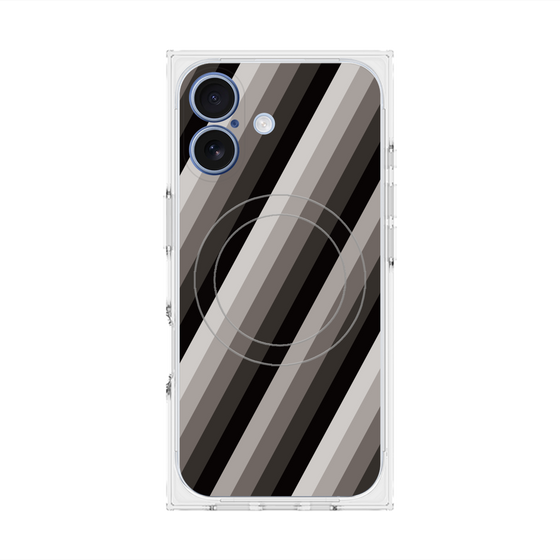 Premium Square Case with MagSafe［ Middle Stripe - Black ］