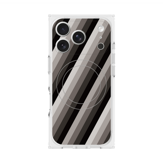 Premium Square Case with MagSafe［ Middle Stripe - Black ］