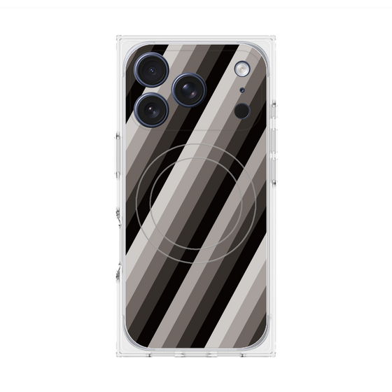 Premium Square Case with MagSafe［ Middle Stripe - Black ］