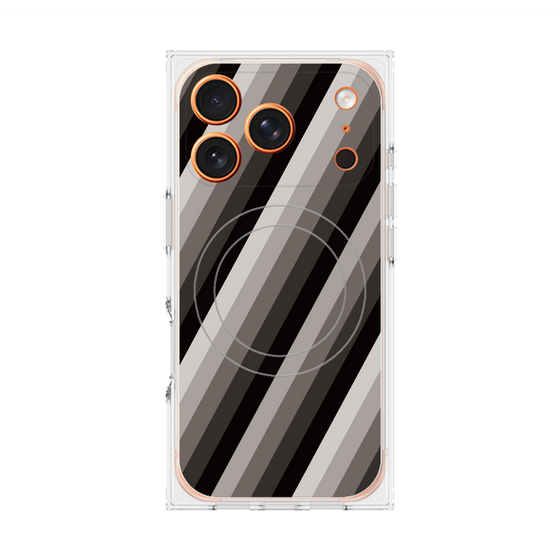 Premium Square Case with MagSafe［ Middle Stripe - Black ］