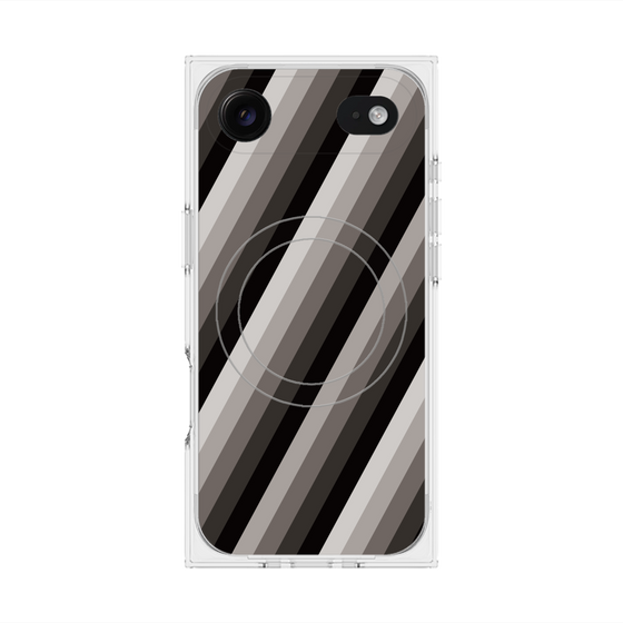 Premium Square Case with MagSafe［ Middle Stripe - Black ］