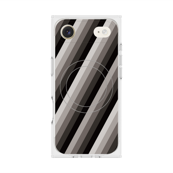 Premium Square Case with MagSafe［ Middle Stripe - Black ］