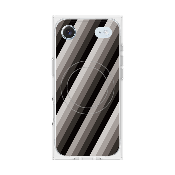 Premium Square Case with MagSafe［ Middle Stripe - Black ］