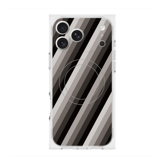Premium Square Case with MagSafe［ Middle Stripe - Black ］