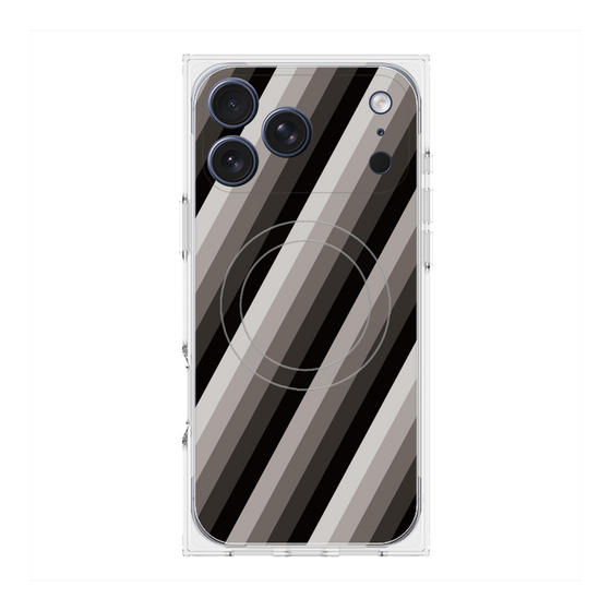 Premium Square Case with MagSafe［ Middle Stripe - Black ］